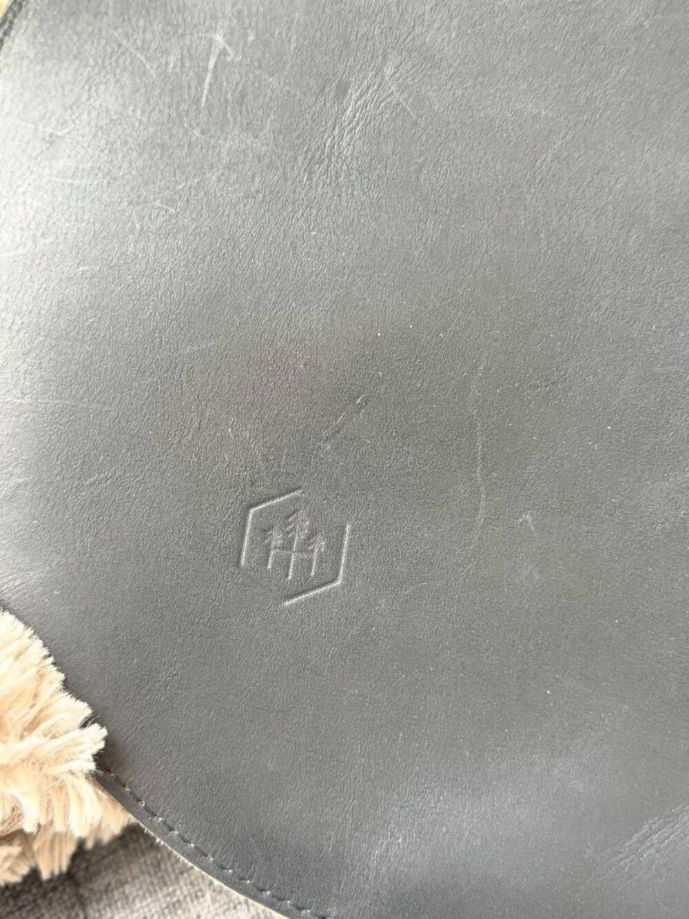Hustle & Hide (Teddi Joelle) Black Italian Leather Round Purse w/ Strap